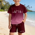 thumbnail image 3 of Tiijoy Toddler Girls Outfits Gradient Graphic Short Sleeve Tshirt Shorts Set, Sizes 3-4, 3 of 4
