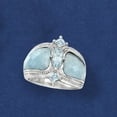 thumbnail image 6 of Ross-Simons Milky Aquamarine and .85 ct. t.w. Blue Aquamarine Ring in Sterling Silver, Women's, Adult, 6 of 7