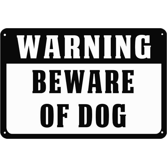 Beware of The Dog Warning Metal Sign Warning Sign for Outdoor Fence Lawn Garden Yard Signs 8x12 Inch