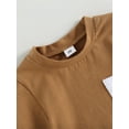 thumbnail image 6 of Arvbitana Baby Boys Shorts Set Short Sleeve Pocket T-shirt + Elastic Waist Shorts Summer Casual Tracksuits Outfit 2Pcs 0-3T, 6 of 9