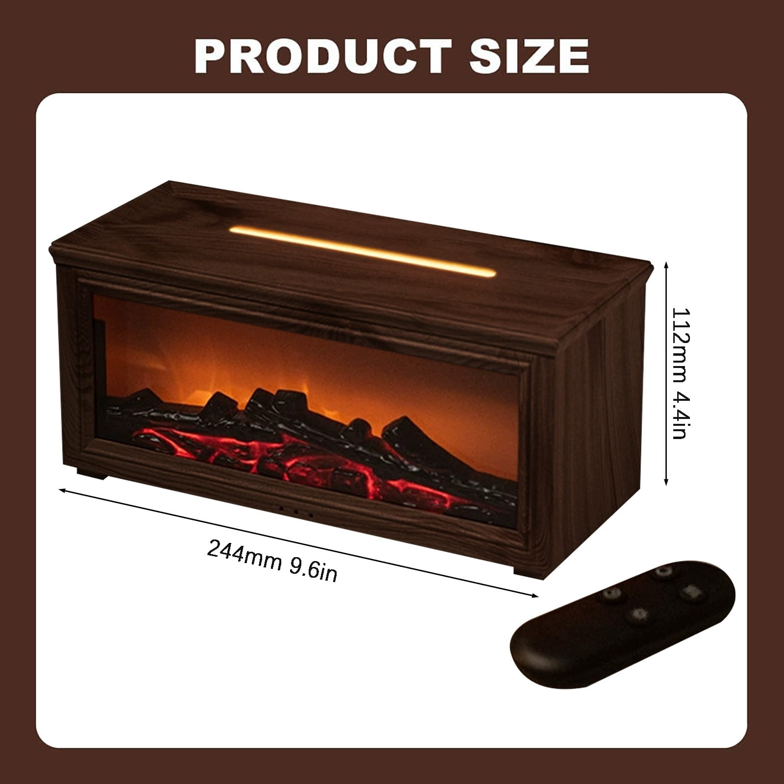 Gnwei 2025 Upgraded 7 Color Flame Fireplace Aroma Essential Oil Diffuser,250ml USB Desktop Noiseless Cool Mist Humidifier with Timer Auto-Off Protection for Home,Office, Gift