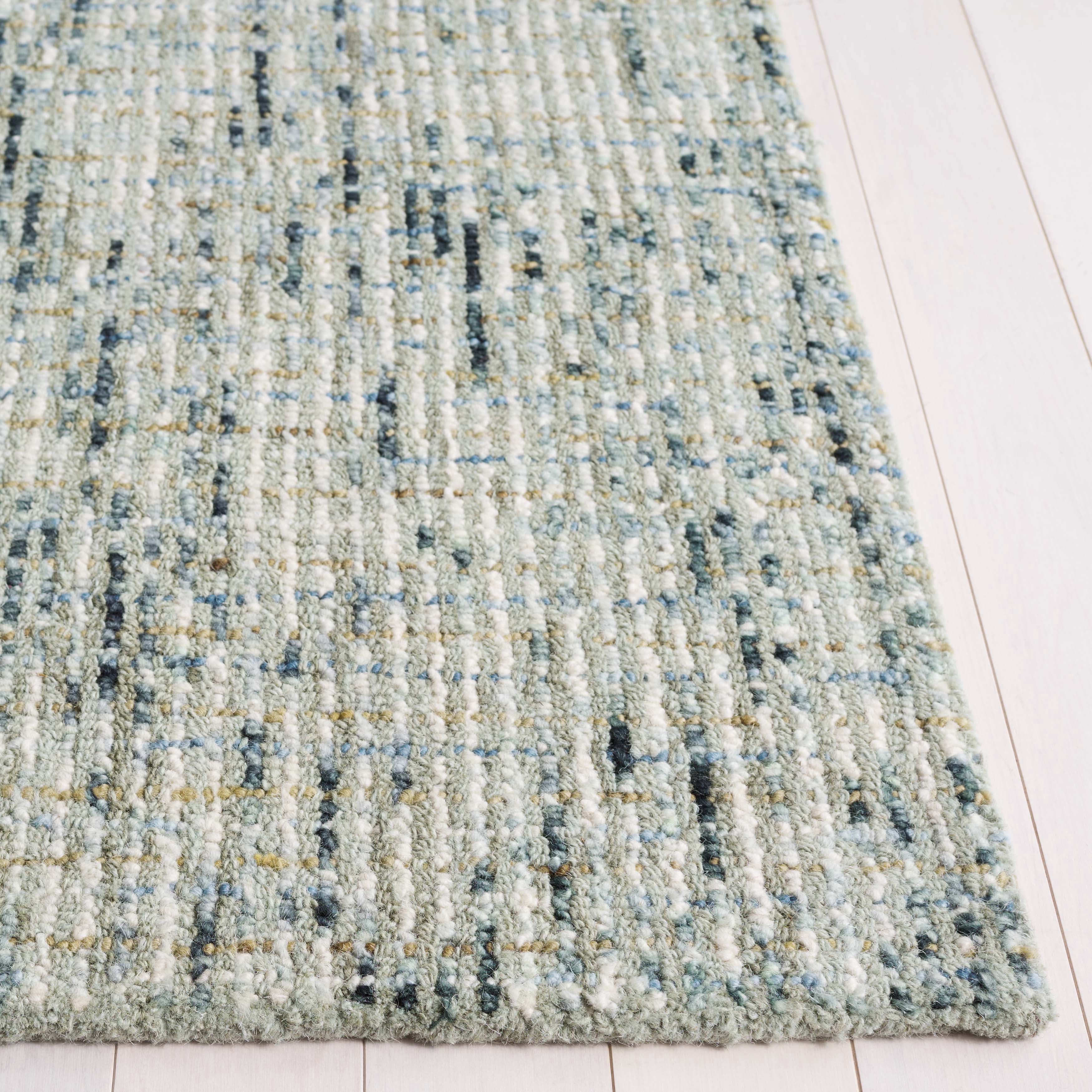 Safavieh Abstract Delia Distressed Wool Area Rug, Green/Ivory, 6' x 9'