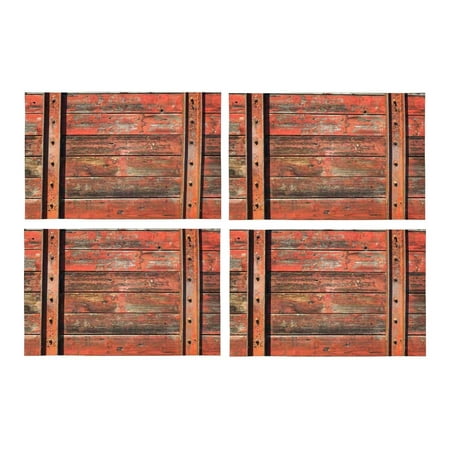 

MKHERT Rustic Old Barn Wood Placemats Table Mats for Dining Room Kitchen Table Decoration 12x18 inch Set of 4