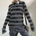 thumbnail image 2 of Womens Striped Tunic Tops Long Sleeve Round Neck Fairy Grunge Tees Baggy Fall Vintage Streetwear T-Shirt, 2 of 5