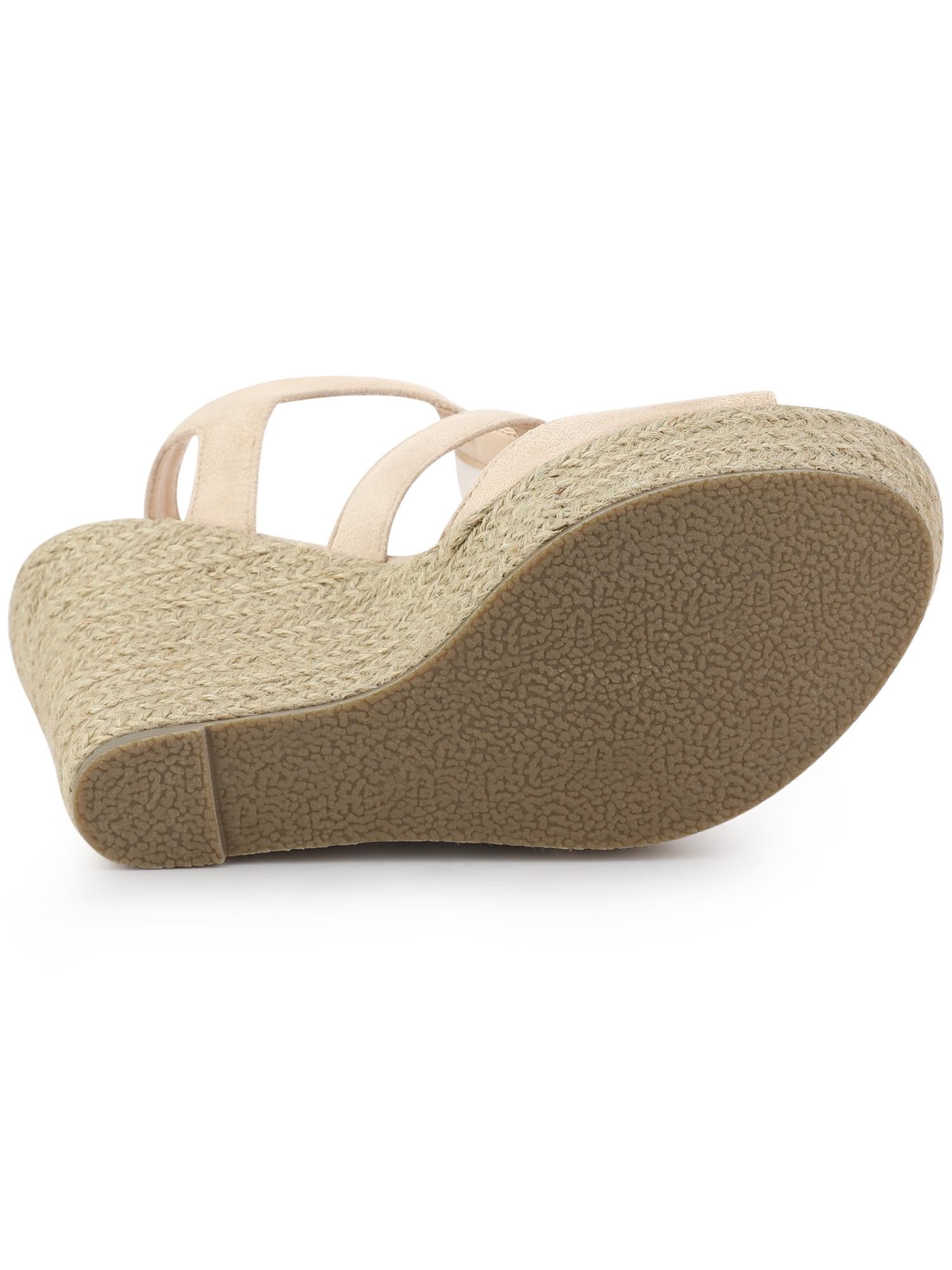 DARING DIVA Women's Wedges Zipper Sandals Platform Wedges Heels Sandals Beige 9