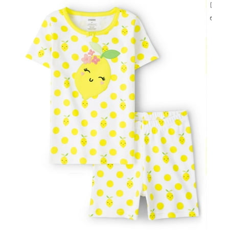 

Girls Lemon Cotton 2-Piece Pajamas - Gymmies - Multi Color - Size 12 Month
