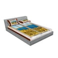 thumbnail image 2 of Ambesonne Beach Fitted Sheet & Pillow Sham Set, Tropical Scenery Holiday, Full, Cream Blue White, 2 of 2