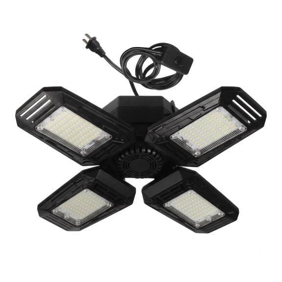 MaxLite LED Garage Light with Adjustable Panels, 54W 120V, E26 Base, Screw-in, for Garage, Workshop, Basement, Warehouse, Black