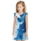 thumbnail image 1 of Balery Blue White Fluid Art Camisón de princesa para niñas, pijama de algodón con mangas abullonadas, suave y bonito.-Large, 1 of 6