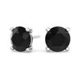 thumbnail image 1 of Paris Jewelry Aretes de Botón con Zafiro Negro Redondo de 1/2 Quilate Bañados en Oro Blanco de 18 Quilates | Obsequio de Joyería para Mujeres y Niñas, 1 of 4