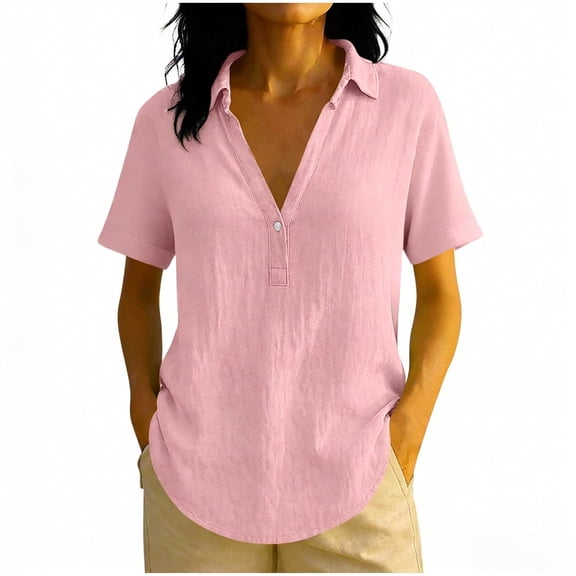 Kingdiese Womens Solid Color Relaxed Fit Short Sleeve Top For Everyday Casual Wear Swim Shorts Women, Size S