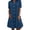 Blue, variant on Womens Denim Dress Button Down Shirt Dress Short Sleeve Lapel Jean Tunic Mini Dresses with Pockets Casual Loose Solid Color Sun Dress