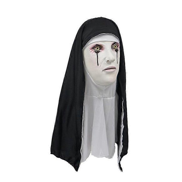 Nun Scary Latex Mask, Halloween Party Scary Full Head Costume Mask (nun Mask)