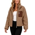 thumbnail image 2 of Caywon Cozy Women's Fleece Jacket with Full Zipper and Pocket, Long Sleeve Shearling Hooded Coat for Fall and Winter Outdoor Wear, 2 of 9