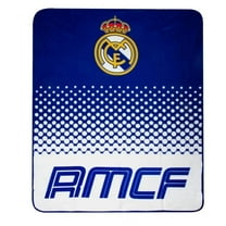 Forever Collectibles Real Madrid Fleece Blanket - Official RMCF Throw (125x150cm)