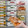 thumbnail image 5 of Clear Plastic Refrigerator Storage Box | Stackable Sealed Container with Handle | Fresh-Keeping Organizer for Food Vegetables Meat | Portable Space-Saving Design | 26x14x13.5cm, 5 of 8