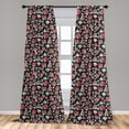 thumbnail image 4 of Ambesonne Raspberry Curtains, Summer Fruits on Dark, Pair of 28"x95", Charcoal Grey and Multicolor, 4 of 4