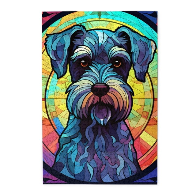 Puzzle de madera Novgift Miniature Schnauzer 1000 piezas