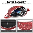 thumbnail image 4 of Fanny Pack Red Christmas Snowflake Pattern Waist Pack Bag,Running Cross Bag,Waterproof Large Fanny Packs for Women Men for Travel Running Hiking Cycling, 4 of 6