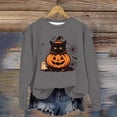 thumbnail image 2 of Women's Hoodedless Sweatshirt for Wear with Halloween Graphic Casual Pullover Top for Spring and Autumn Fashion Streetwear Grey XL, 2 of 4