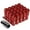 Red, variant on J2 Engineering LN-T7-025-15-BK J2 Engineering 7075 -T6 Forged Aluminum M12 x 1.5 20 Pcs 70mm Open End Lug Nut Set w/ Adapter Black