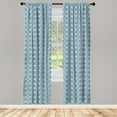 thumbnail image 3 of Ambesonne Geometric Curtains, Triangle Arrow, Pair of 28"x63", Turquoise Dark Blue, 3 of 5