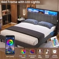 ADORNEVE Full Size LED Bed Frame with Outlet and USB Ports, Platform ...