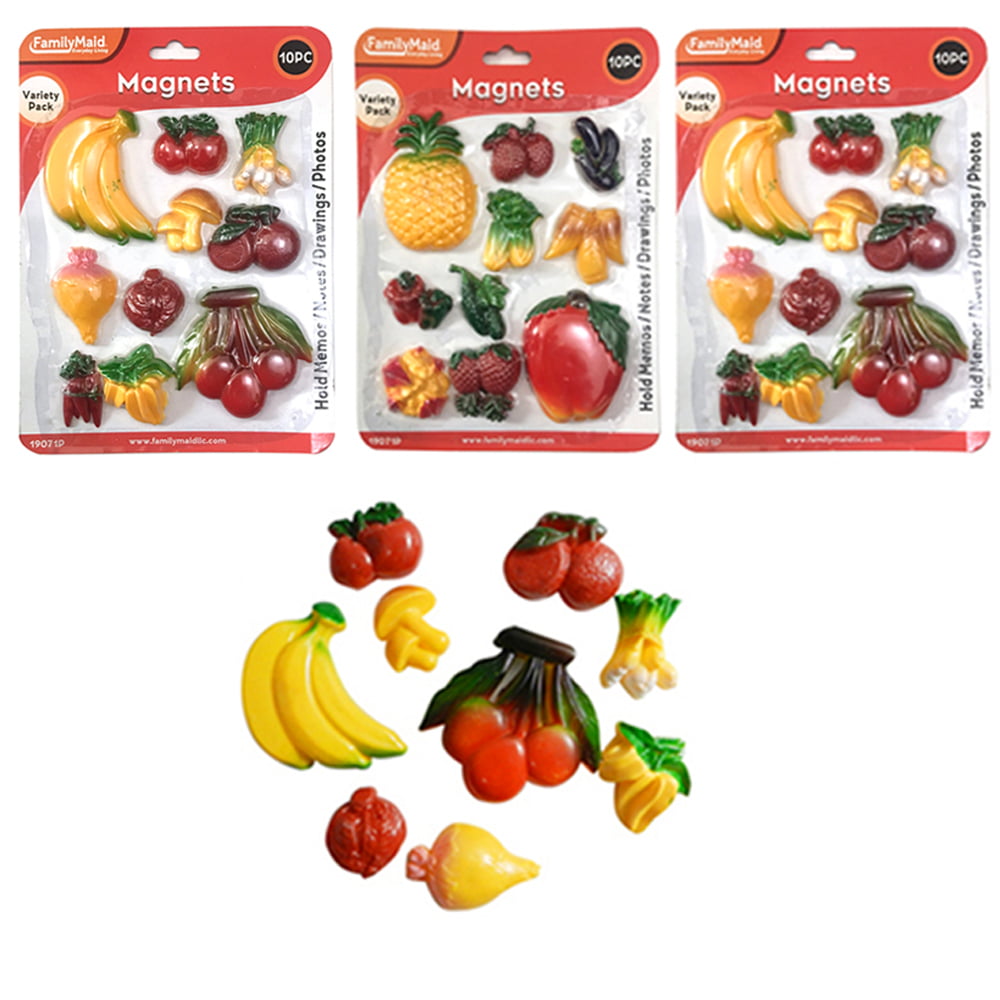 3 Pack Refrigerator Magnets Fruits Vegetables Magnet For Your Fridge 30 Pc Set