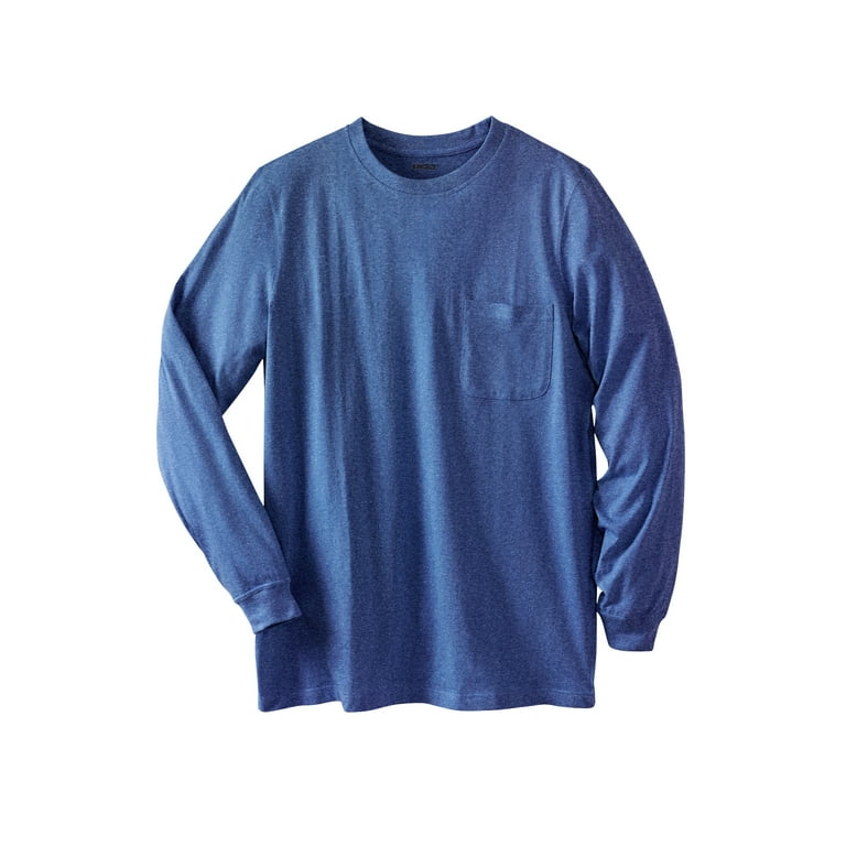 Men's Carefree Unshrinkable Tee, Traditional Fit, Long-Sleeve Blue Ridge Medium, Cotton | L.L.Bean