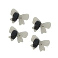 thumbnail image 4 of Unique Bargains 4 Pcs Shoelace Charms Bow Fashion Shoe Accessories Silver Tone, 4 of 5