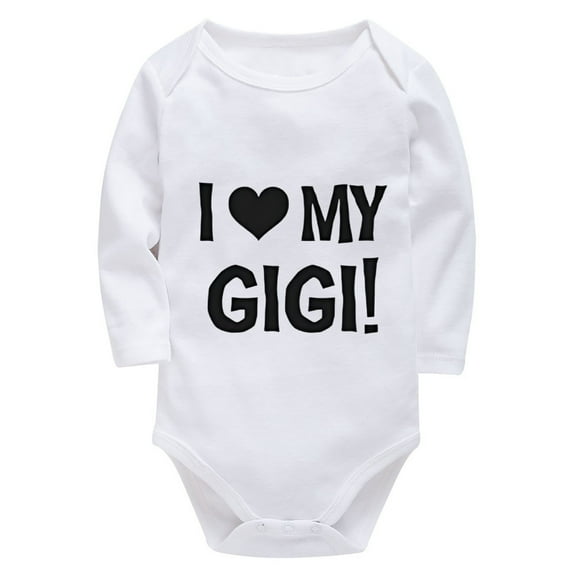 I Love My Gigi Cute Newborns Outfits Long Sleeve Baby Bodysuit Unisex White Boy Infant Clothes 0-3 Months