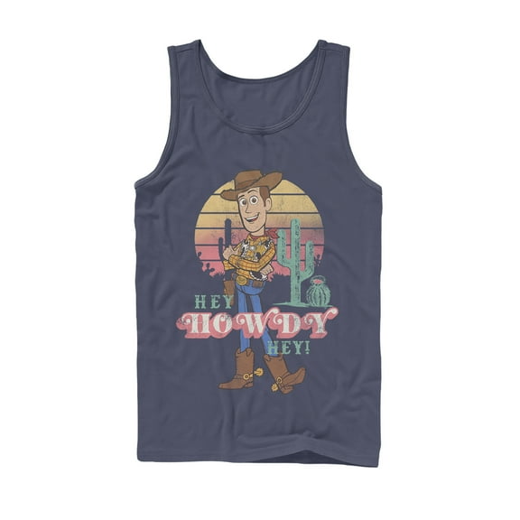 Men's Toy Story Hey Howdy Woody  Tank Top Navy Blue Medium