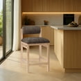thumbnail image 6 of Meridian Furniture Roundhill Brown Linen Textured Fabric Upholstered Counter Stool, 6 of 11