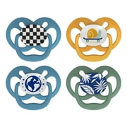 Dr. Brown's Advantage Baby Pacifier, Fully Symmetrical, Silicone Bulb, 6-18m, BPA Free, Snail/Glow, 4 Pack