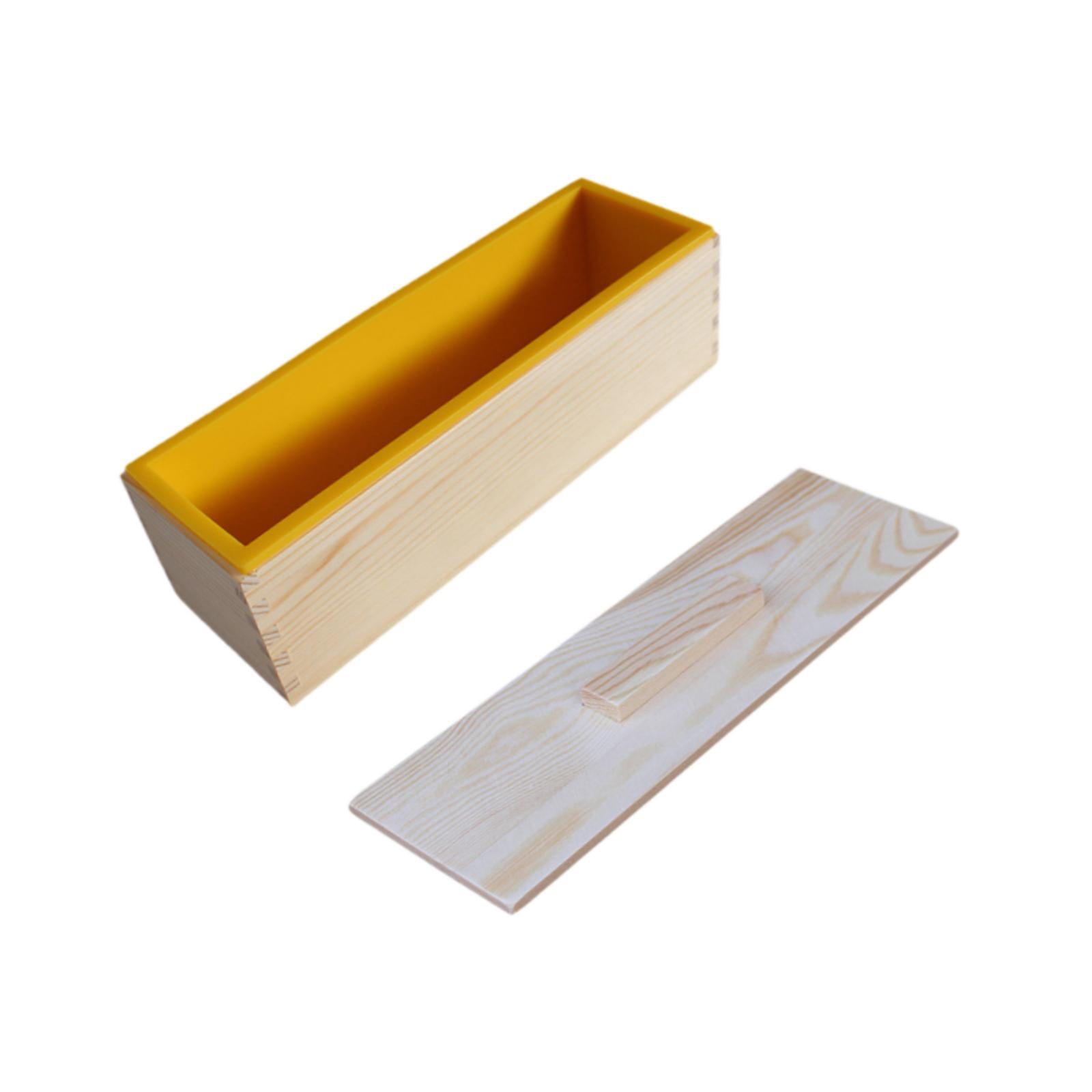 Yunhgft Rectangle Handmade Soap Mould with Wood Box for Candles Making Soap Supplies Yellow