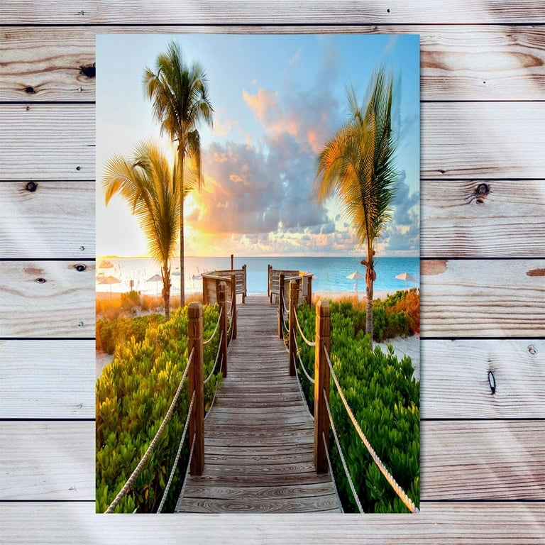 Sunset Canvas Wall Art For Living Room Modern Artwork Caribbean Beaches  Turks And Caicos Sunset Landscape Nature Artwork For Bedroom Bathroom Home  Office Living Room Decorations 12x16 Inch 