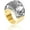 Grey, variant on Crystal Glass Stainless Steel Band Ring Gold Plated Fashion Exaggerated Cubic Zirconia Rings Women's Stunning Large Statement Rhinestone Bands Cocktail Party Ring for Ladies Birthday