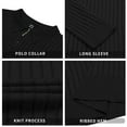 thumbnail image 5 of GENTS BLISS Polo Shirts for Men Casual Long Sleeve Mens Shirts Zipper Ribbed Knit Shirt, 5 of 6