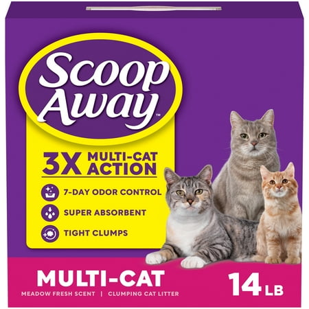 Scoop Away Multi Cat Litter With Meadow Fresh Scent, 14 lb. Box