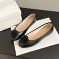 thumbnail image 5 of hoksml Women Round Toe Ballet Flats, Fabric Flower Decor PU Upper Slip On Casual Dress Flat Shoes, 5 of 9