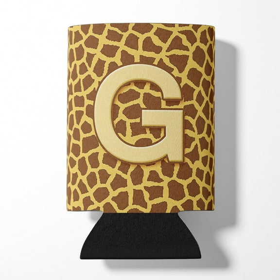 Letter G Initial Monogram - Giraffe Can or Bottle Hugger