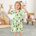 thumbnail image 5 of Ladybug Clover Flower Girls Short Sleeve Dress A Line Sun Protection Breathable Comfort Sundress 3T, 5 of 8