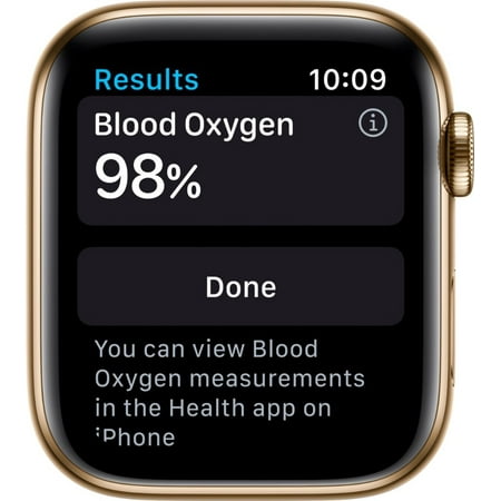 Apple Watch Series 6 GPS + Cellular, 44mm Gold Stainless Steel Case with Deep Navy Sport Band - Regular
