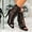 Black, variant on Women's Boho Sandals Crisscross Lace up Open Toe Ankle Boots Front Tie Summer Fashion Casual Dress Shoes Silver 9.5(43)