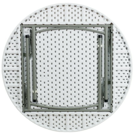 Round Table - Flash Furniture 48'' Round Granite White Plastic Folding Table
