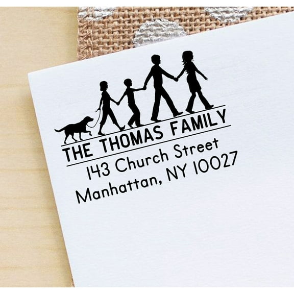 Printtoo Custom Family Silhouettes Self Inking Address Stamp Personalized Rubber Stamp Gift