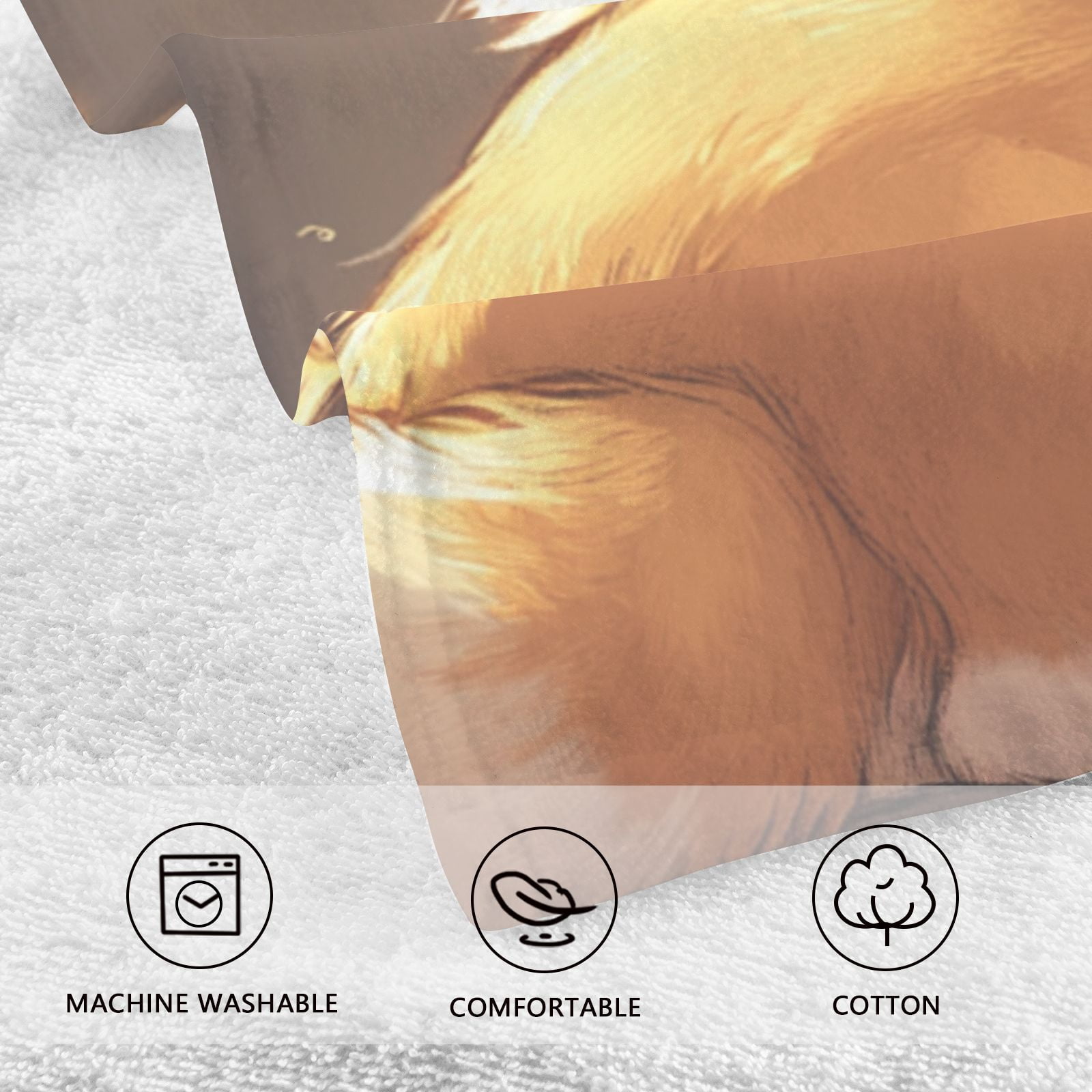 Cute Corgi Hand Towels Cotton Bath Towels Large Face Towels Absorbent for Bathroom 2 Packs