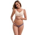 thumbnail image 4 of DARING DIVA Maternity Low Waist Briefs 4 Pack S 1 White 1 Dark Purple 1 Beige 1 Blue, 4 of 6
