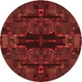 thumbnail image 1 of Ahgly Company Tapis Rond Lavable en Machine Intérieur Transitionnel Rouge Foncé, 4 Pieds Rond, 1 of 7