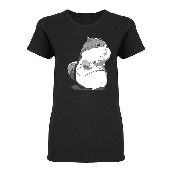 Cool Sketch Of A Hamster Shaped T-Shirt Women -Image by Shutterstock, Female Large